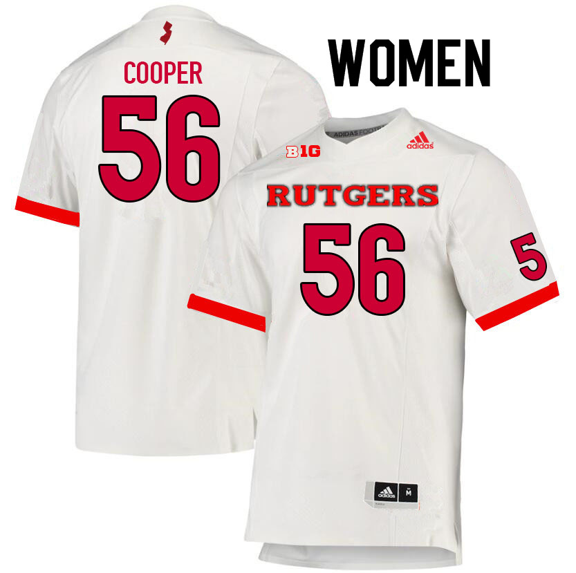 Women #56 Sean Cooper Rutgers Scarlet Knights College Football Jerseys Sale-White - Click Image to Close